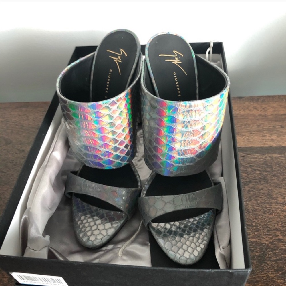 Iridescent Giuseppe Mule Heels